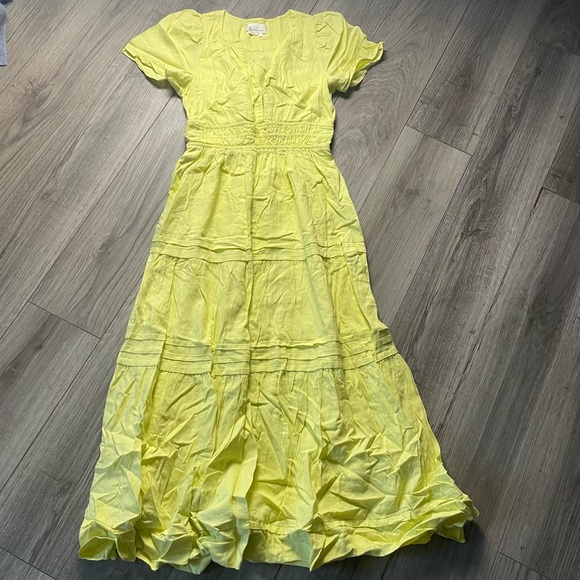 Anthropologie Dresses & Skirts - Anthropologie The Somerset Maxi Dress Linen Yellow Small